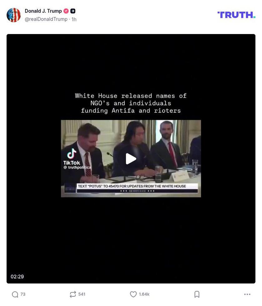 Post image from Donald Trump