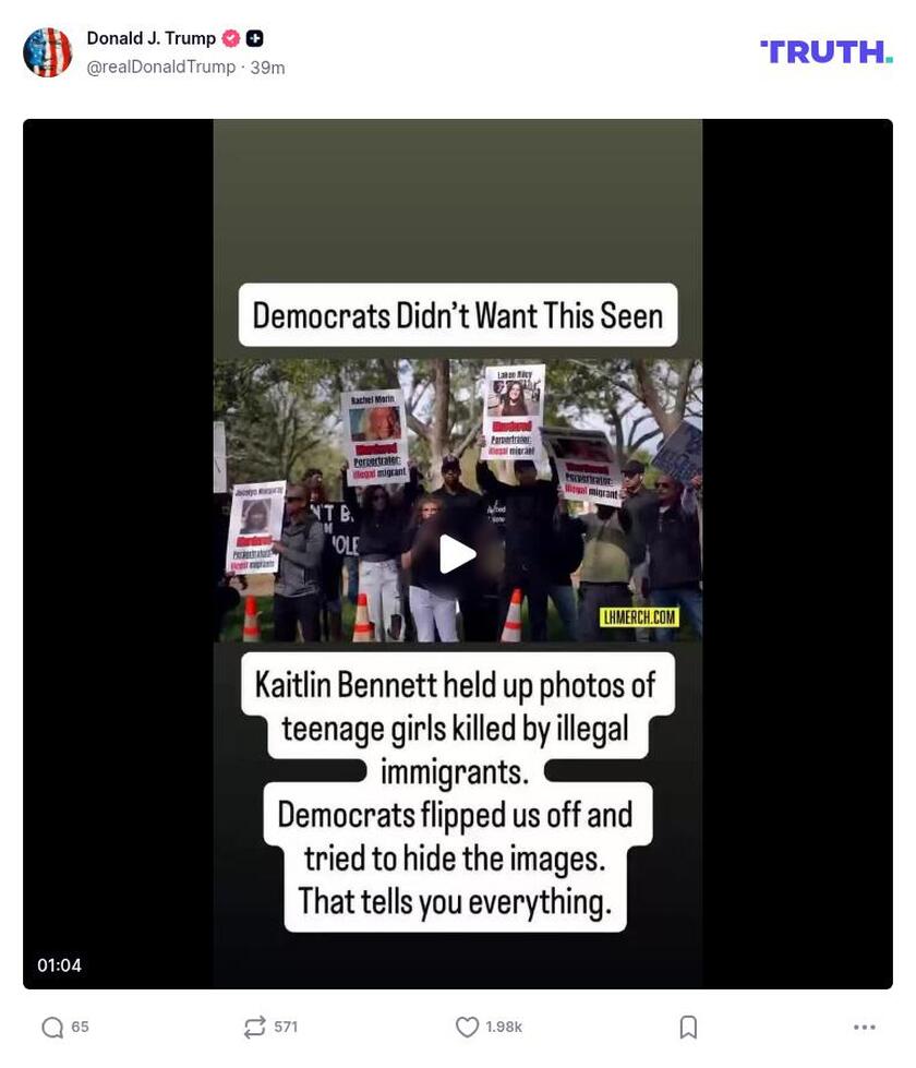 Post image from Donald Trump