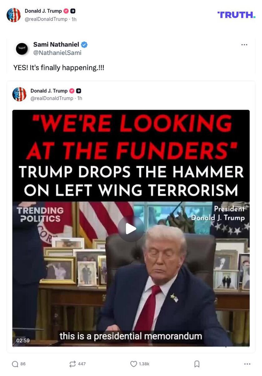 Post image from Donald Trump