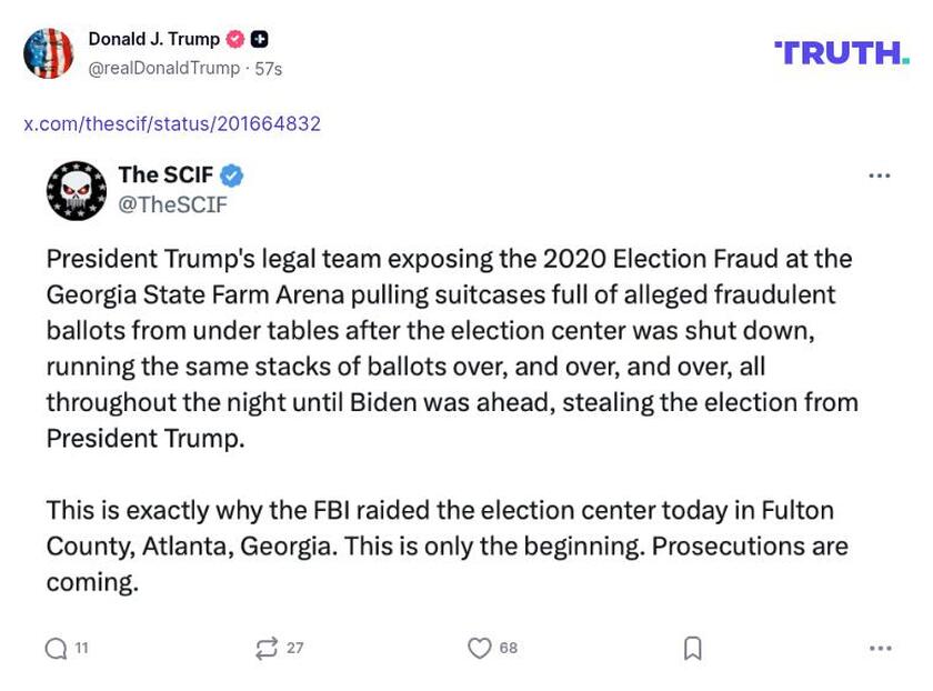 Post image from Donald Trump