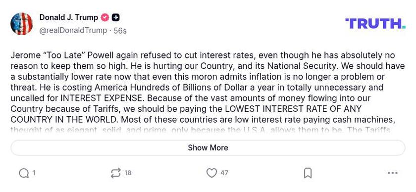 Post preview from Donald Trump