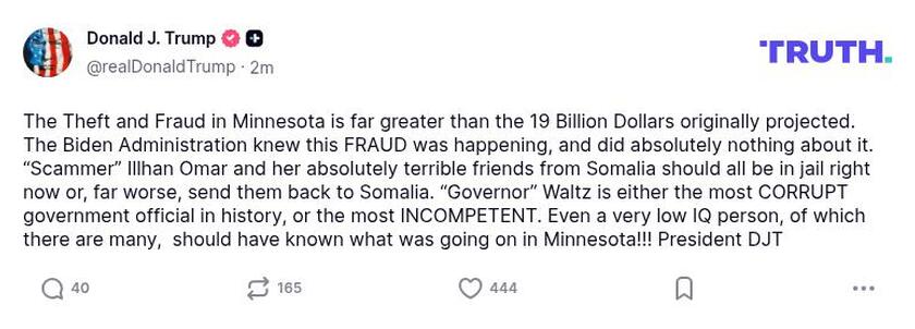 Post preview from Donald Trump