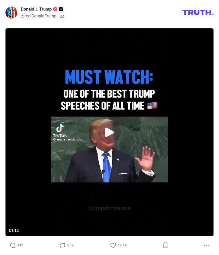 Post image from Donald Trump