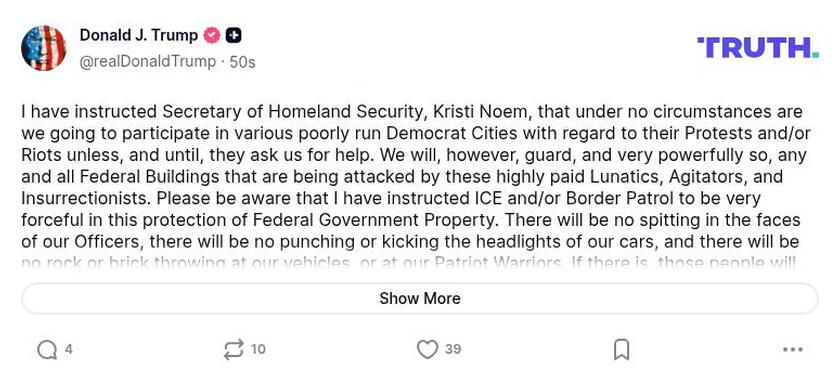 Post preview from Donald Trump