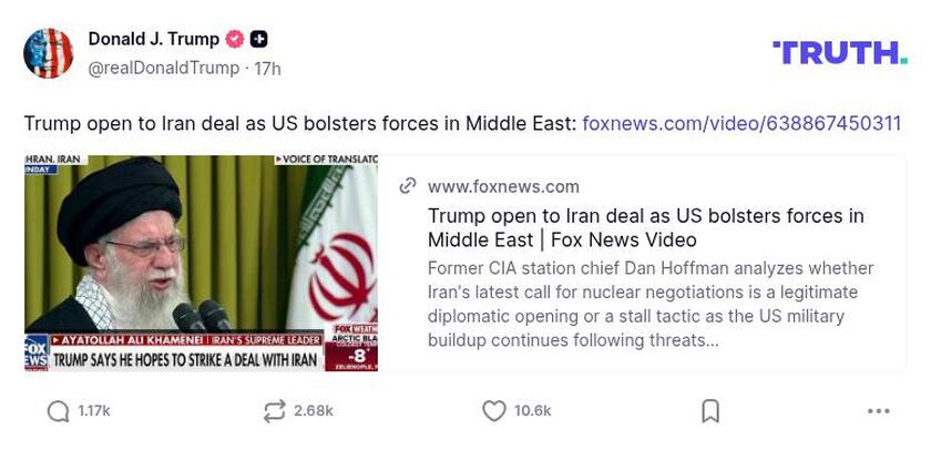 Post preview from Donald Trump