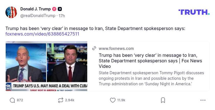 Post preview from Donald Trump