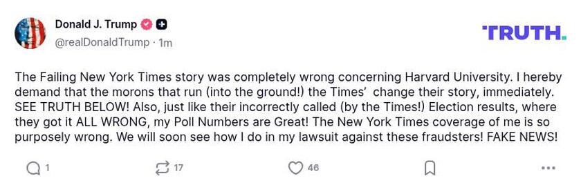 Post image from Donald Trump