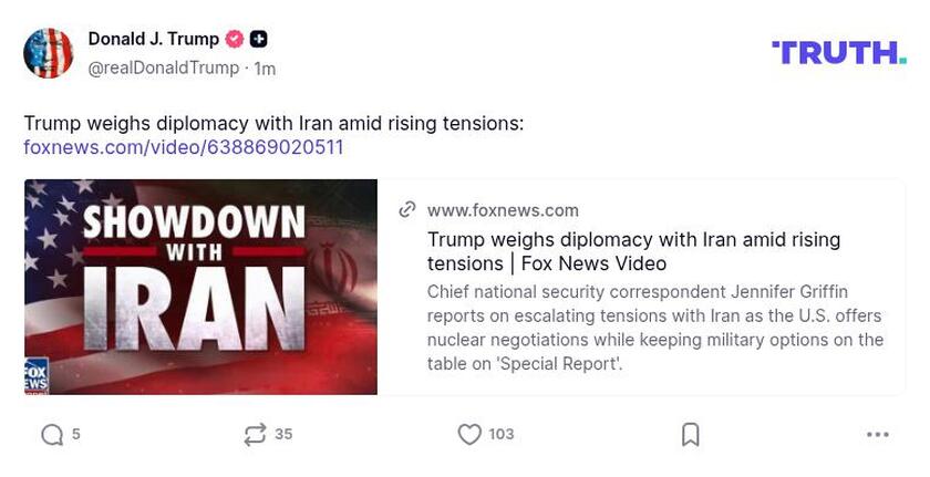 Post preview from Donald Trump