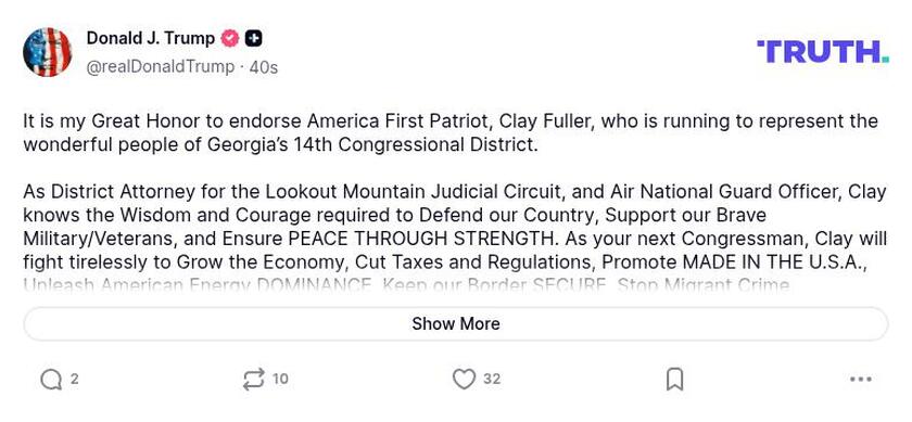 Post image from Donald Trump