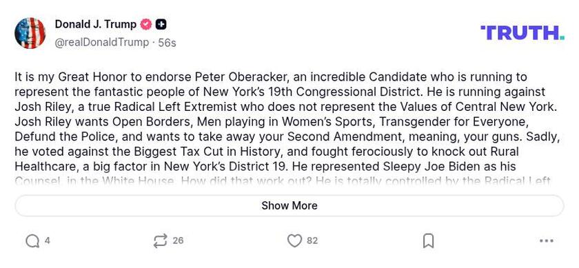 Post preview from Donald Trump