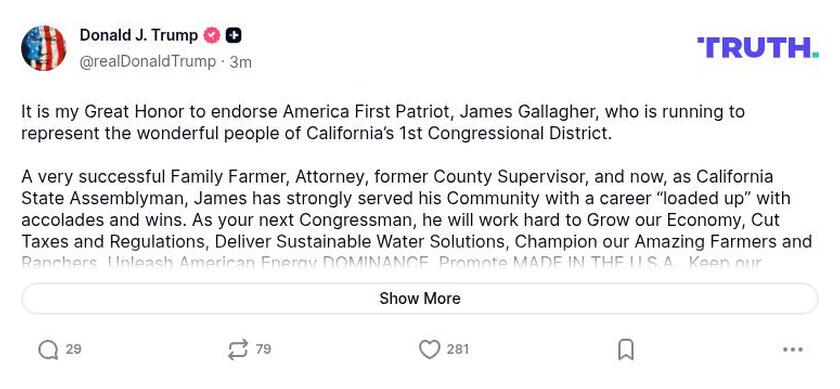 Post image from Donald Trump