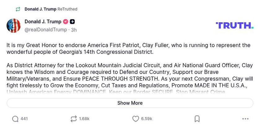 Post image from Donald Trump