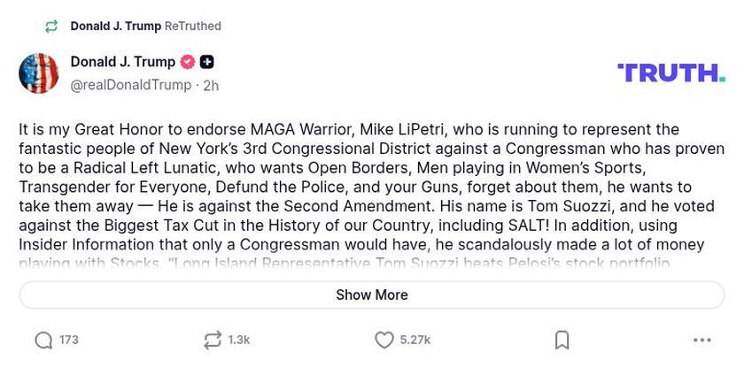 Post image from Donald Trump