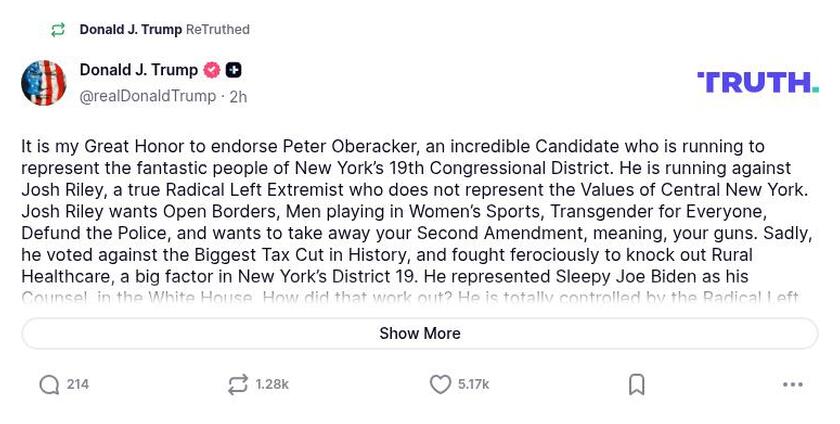 Post preview from Donald Trump