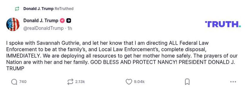 Post image from Donald Trump