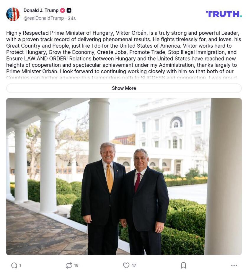 Post preview from Donald Trump