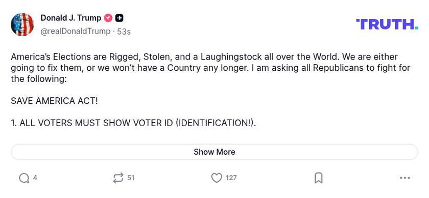 Post image from Donald Trump