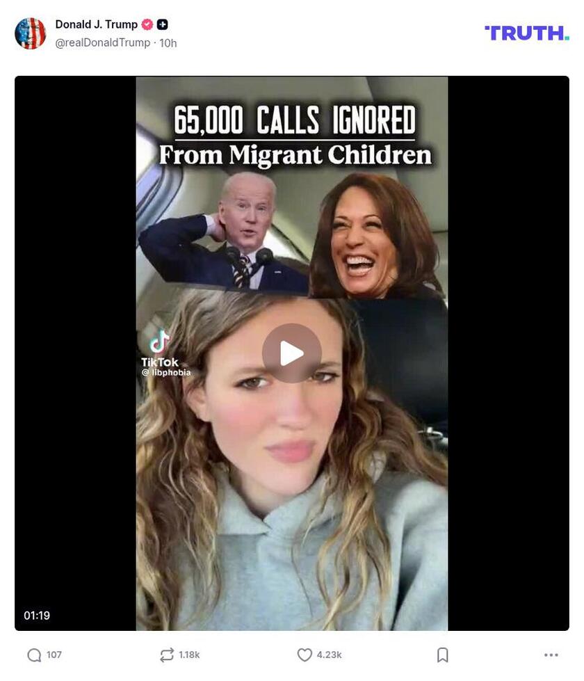 Post image from Donald Trump