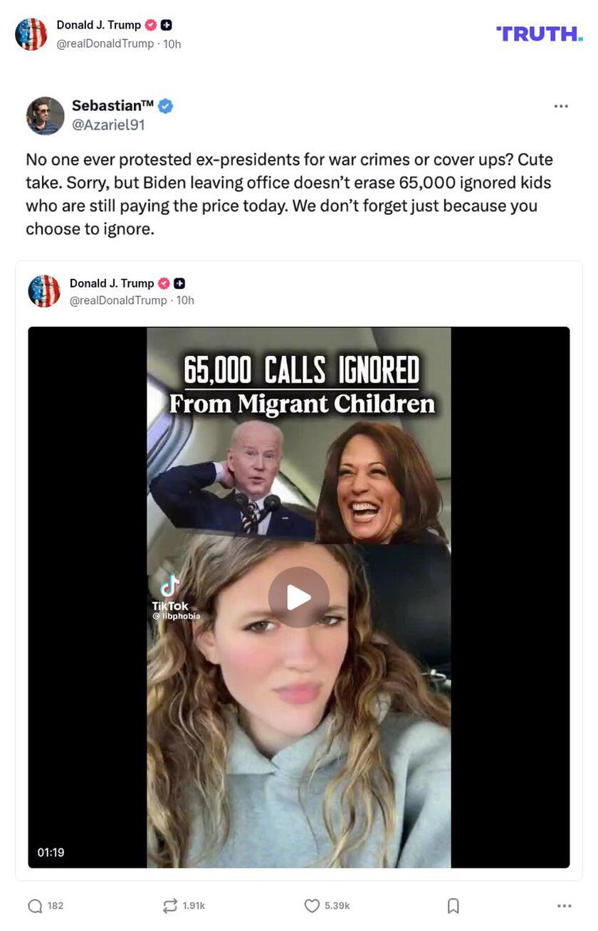 Post image from Donald Trump