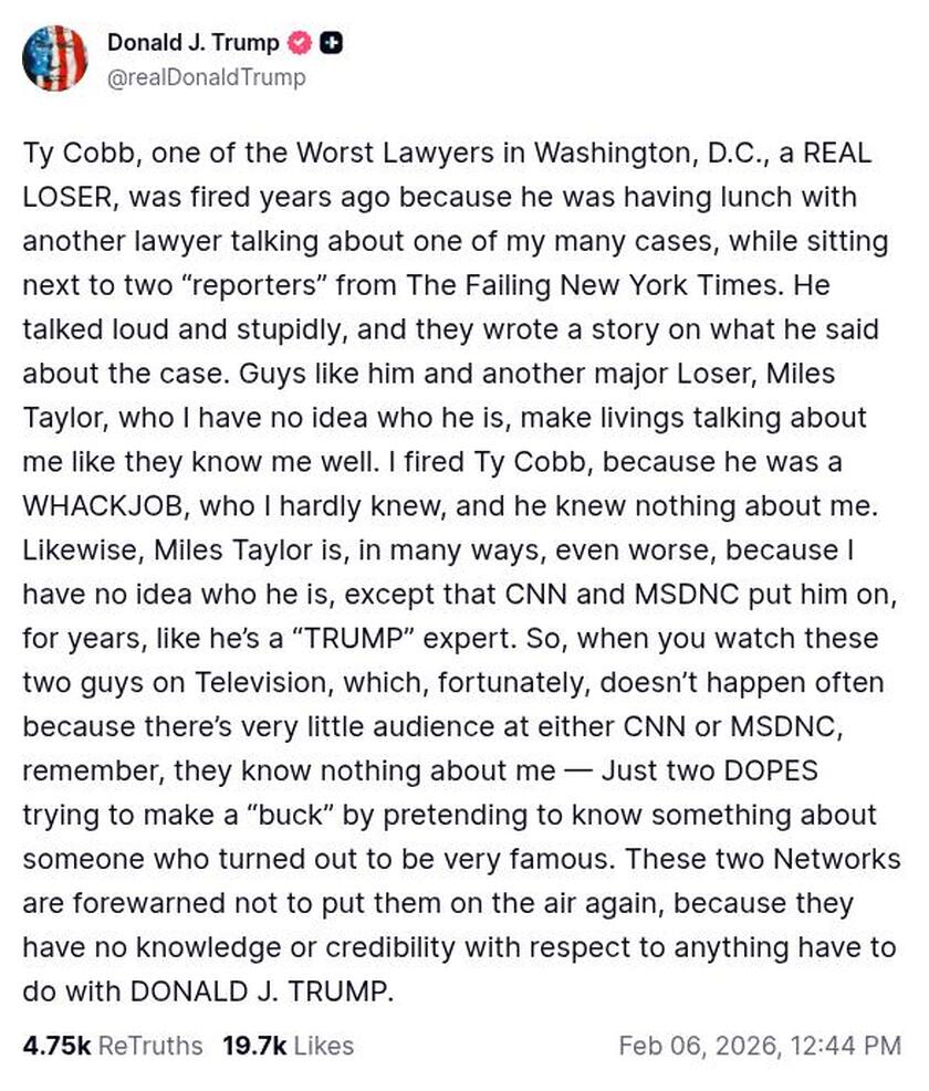 Post preview from Donald Trump