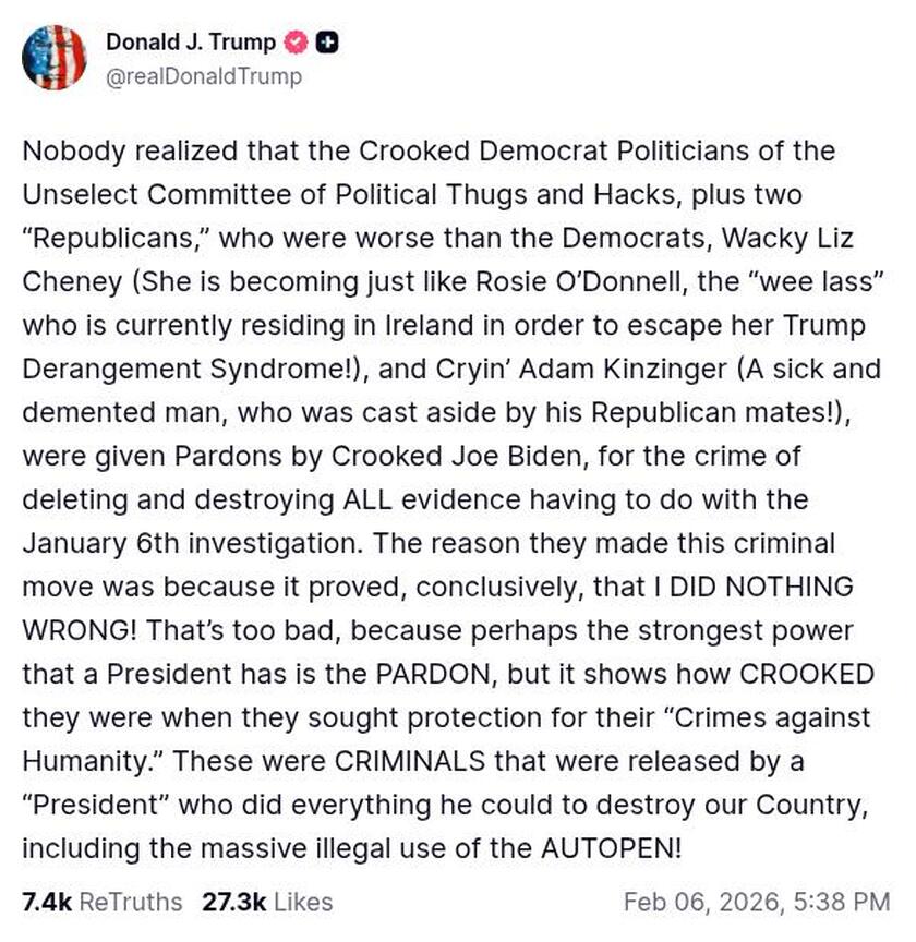 Post preview from Donald Trump