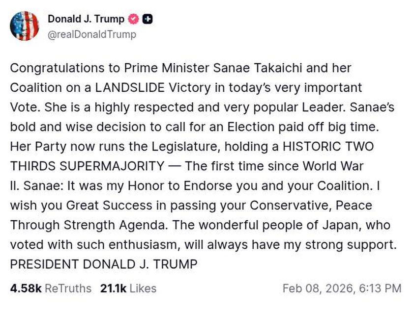 Post image from Donald Trump