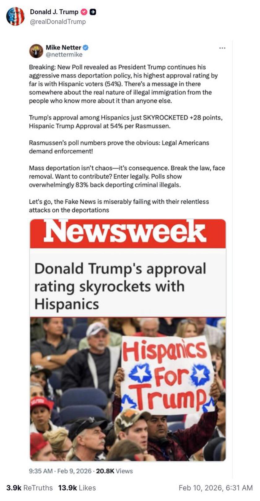 Post image from Donald Trump