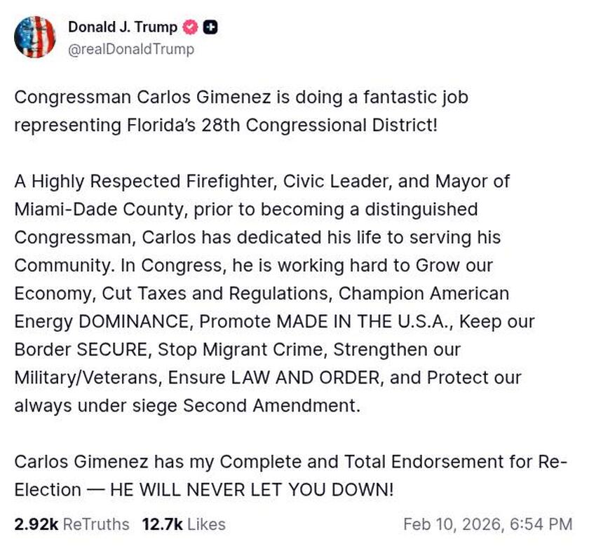 Post image from Donald Trump