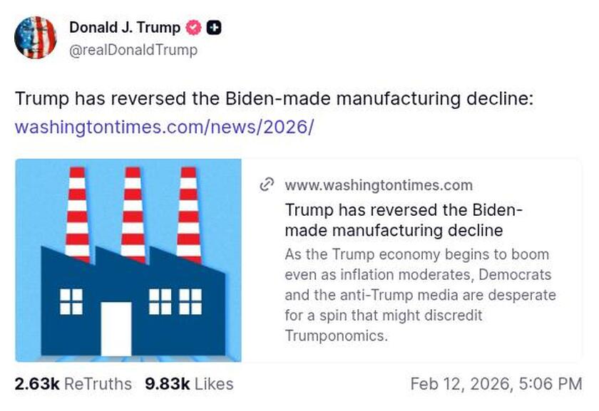 Post preview from Donald Trump