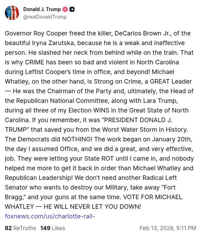 Post image from Donald Trump