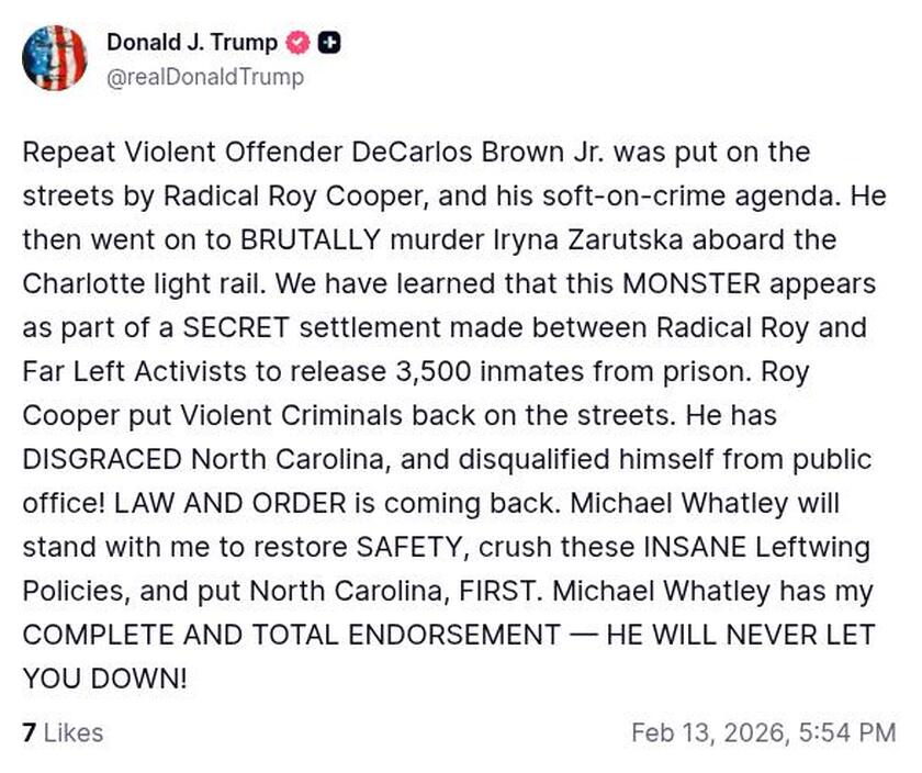 Post image from Donald Trump