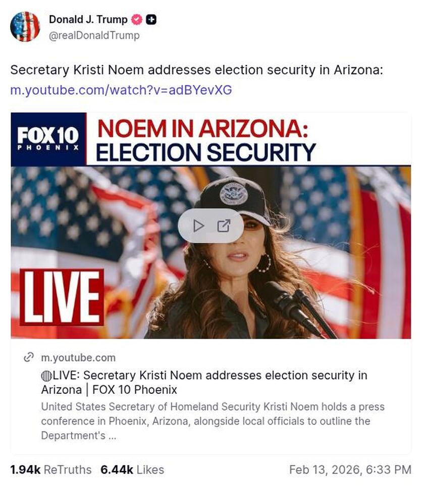 Post image from Donald Trump