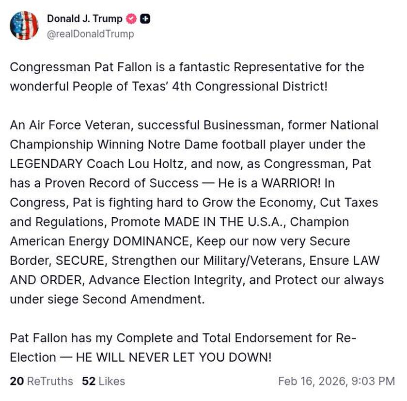 Post image from Donald Trump