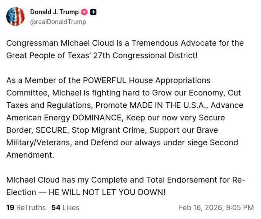 Post image from Donald Trump