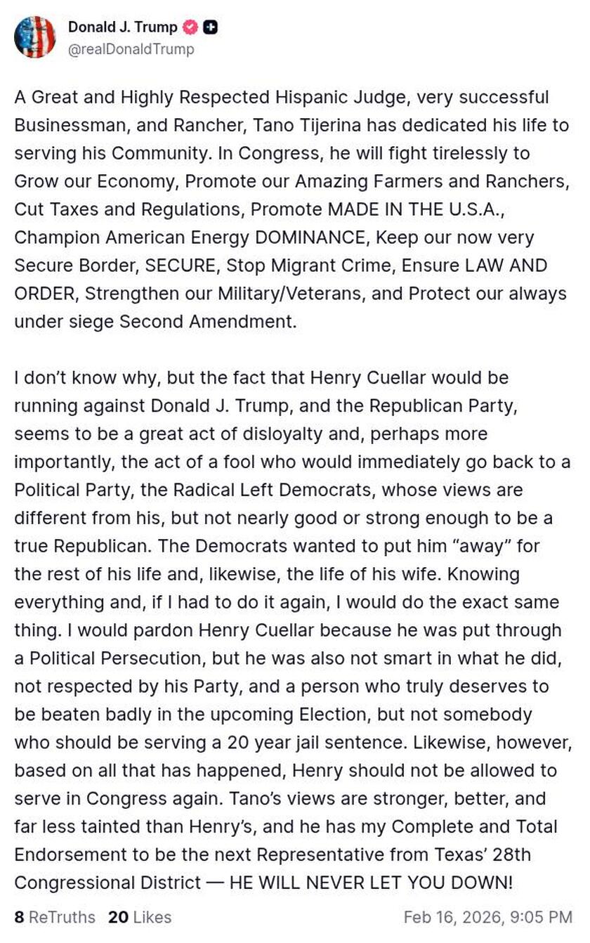 Post image from Donald Trump