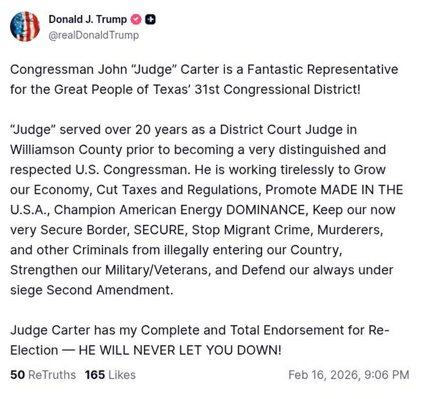 Post image from Donald Trump