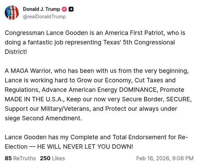 Post image from Donald Trump