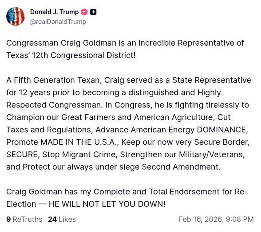 Post image from Donald Trump