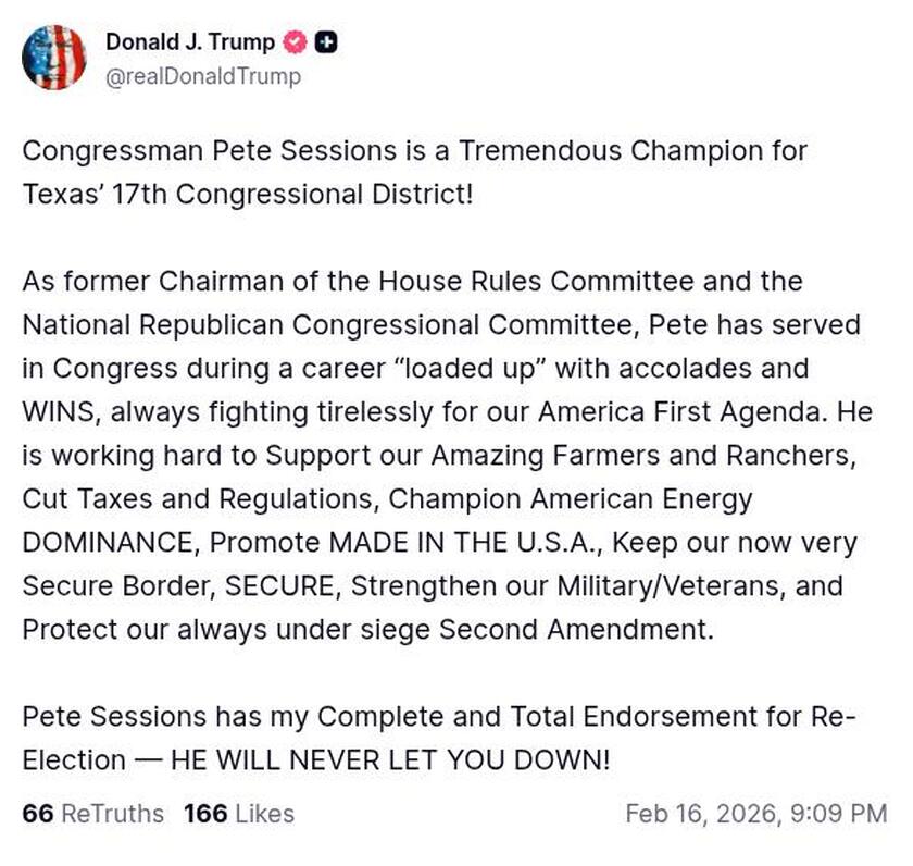 Post image from Donald Trump