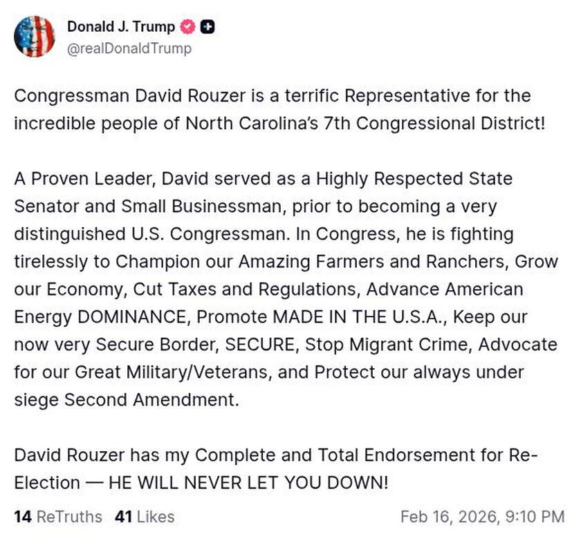 Post image from Donald Trump