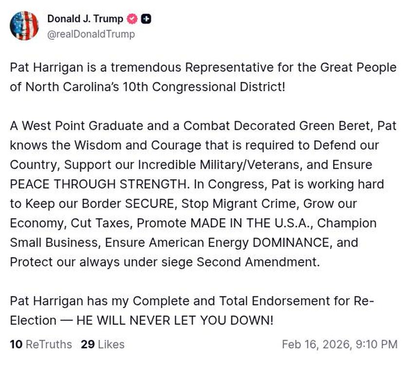 Post image from Donald Trump