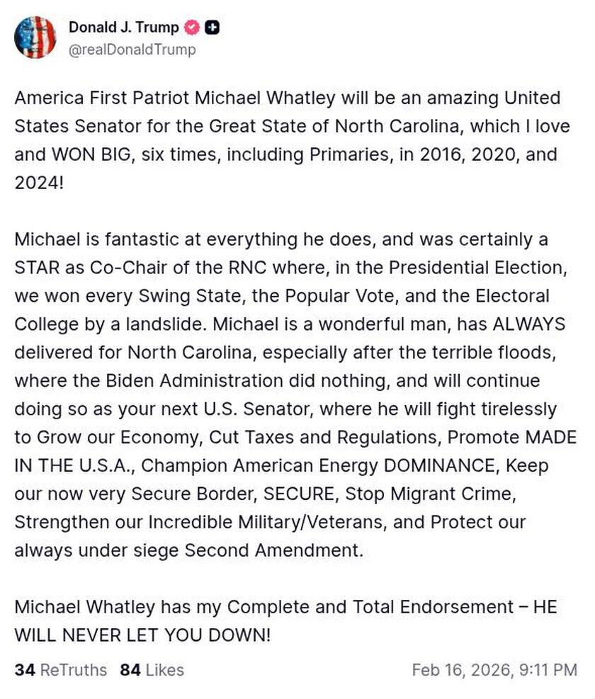 Post preview from Donald Trump