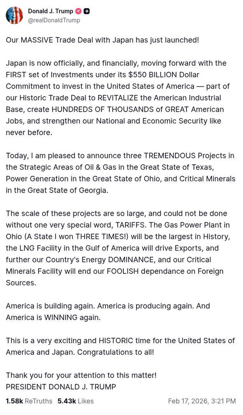 Post image from Donald Trump