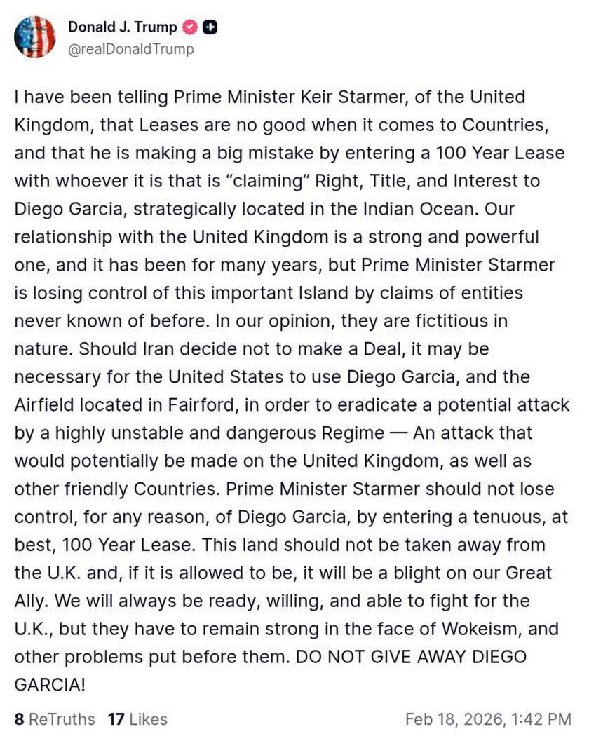 Post preview from Donald Trump