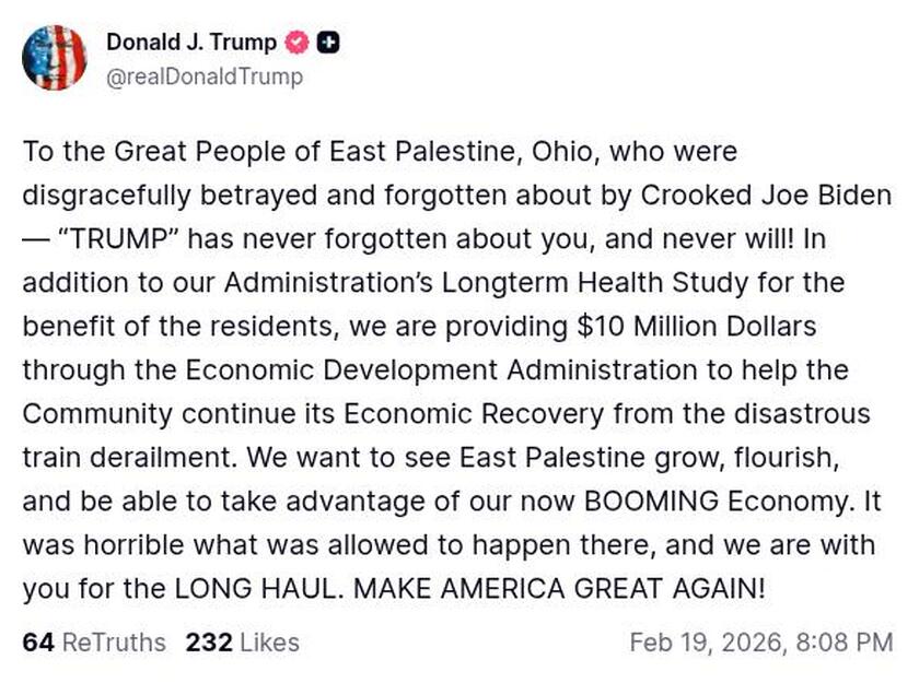 Post preview from Donald Trump