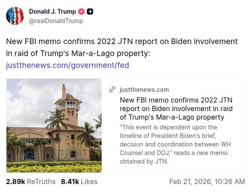 Post preview from Donald Trump