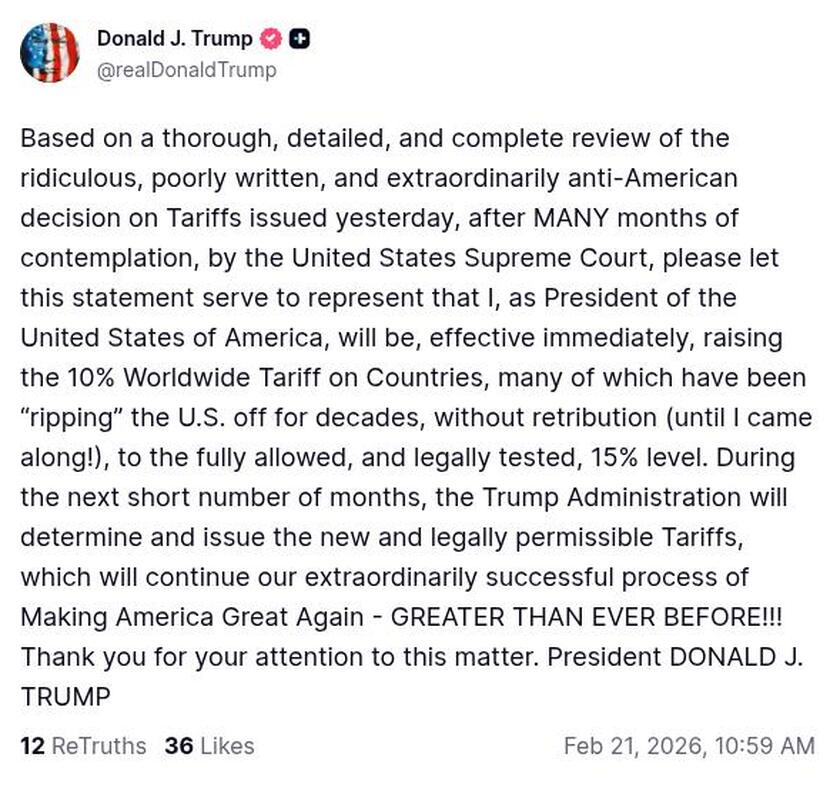 Post image from Donald Trump