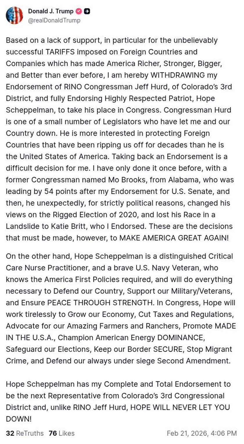 Post image from Donald Trump