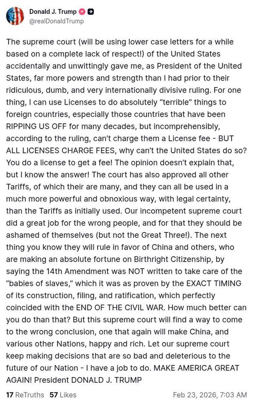 Post preview from Donald Trump