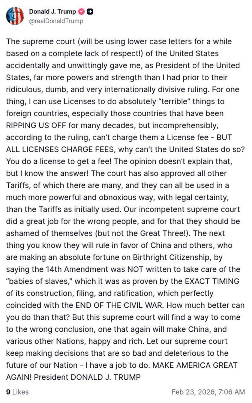 Post preview from Donald Trump